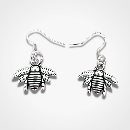Bee Earrings Silver