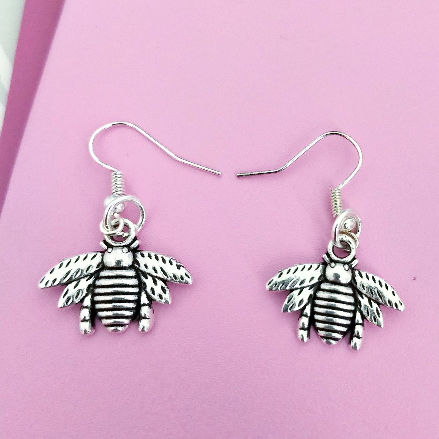 Bee Earrings Silver