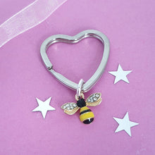 Load image into Gallery viewer, Bee Keyring Silver
