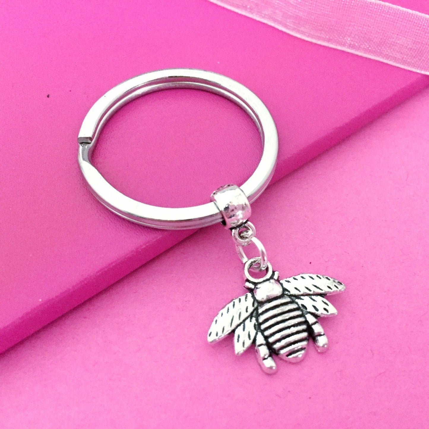 Bee Keyring Silver