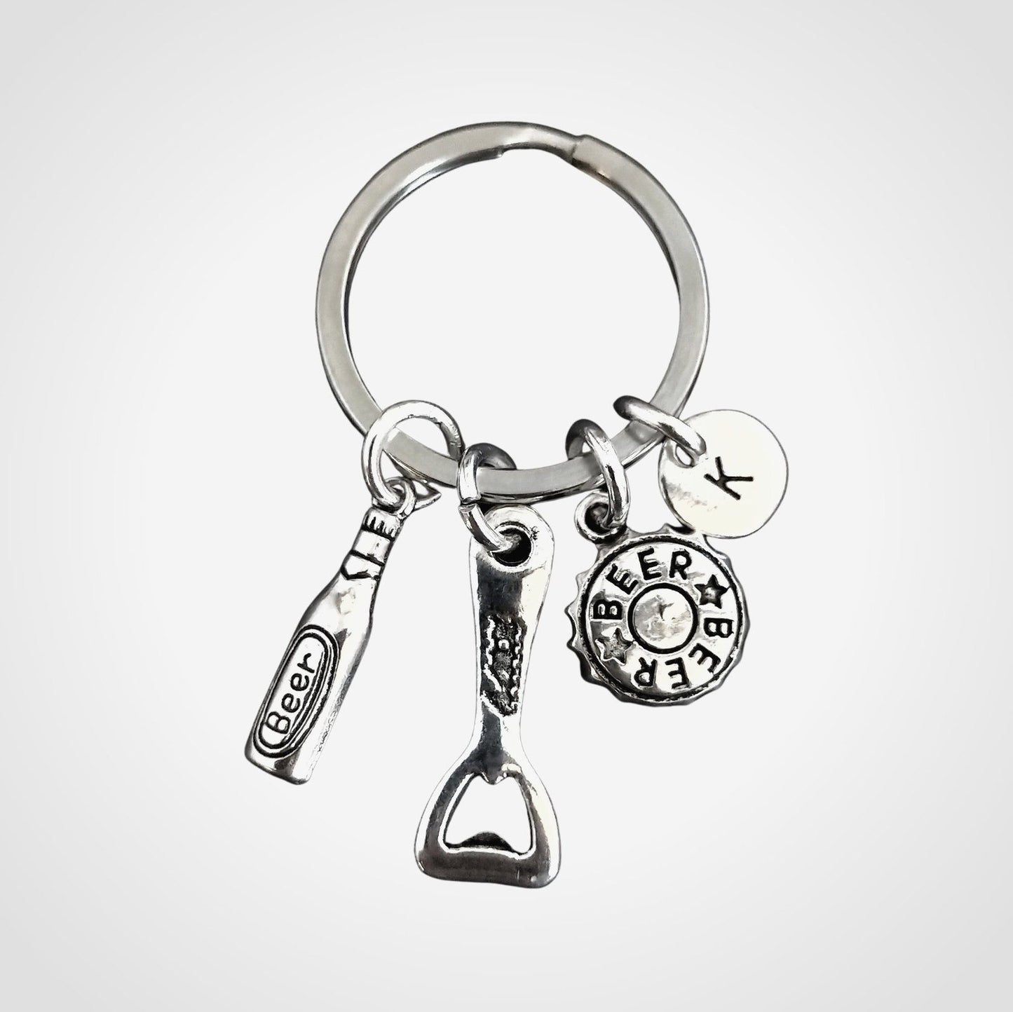 Beer Lover Keyring Silver