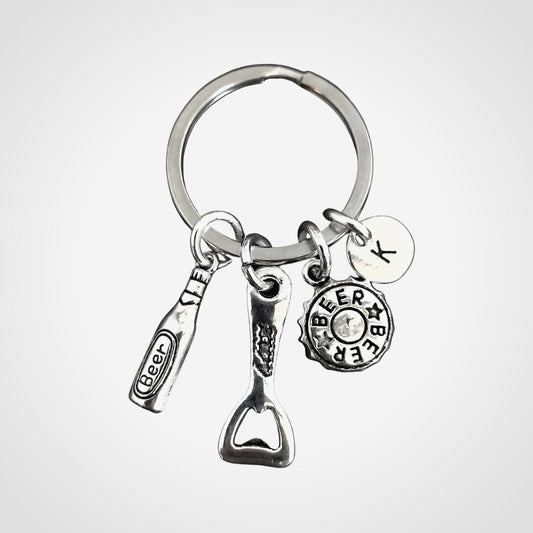 Beer Lover Keyring Silver
