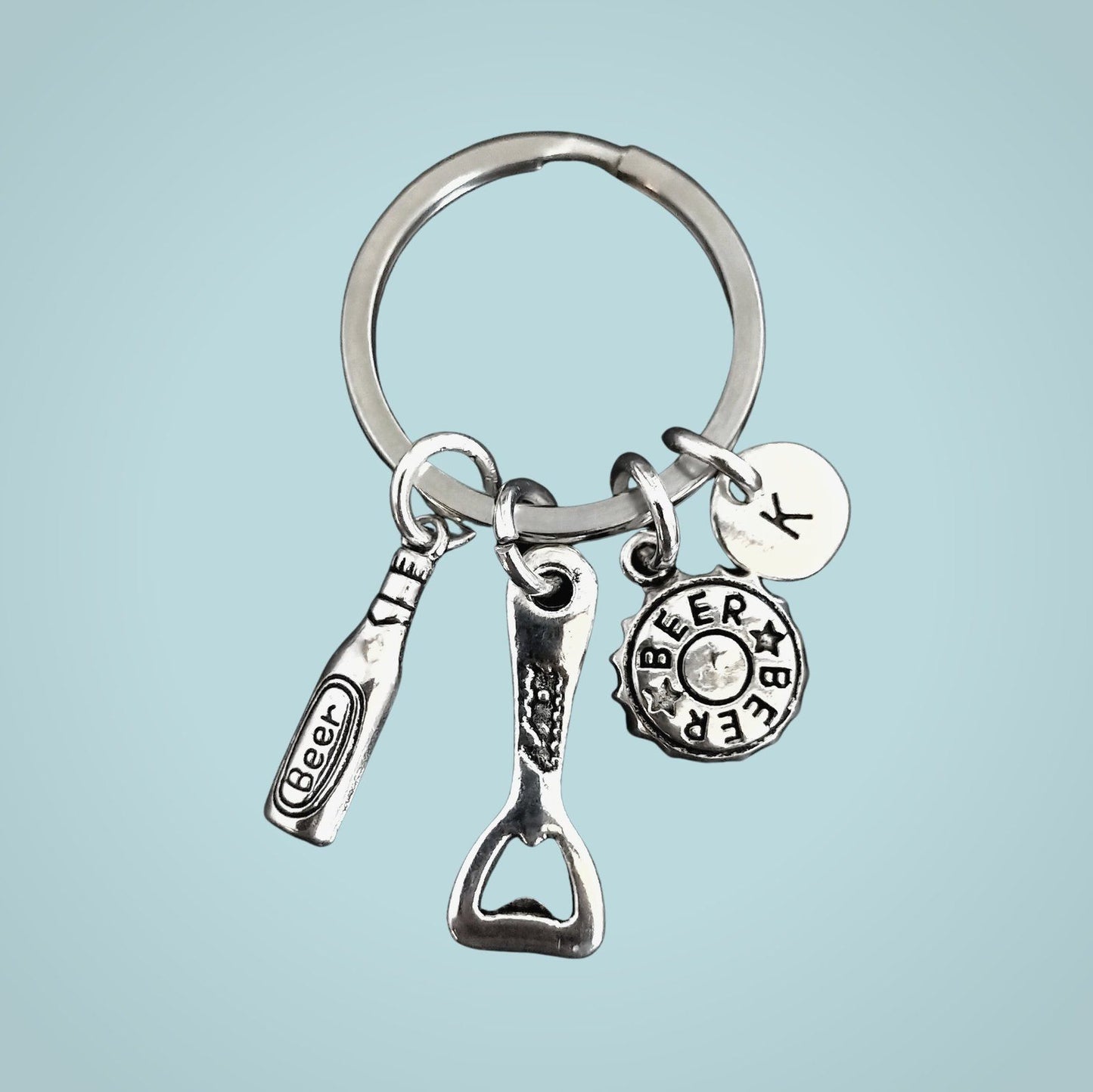 Beer Lover Keyring Silver