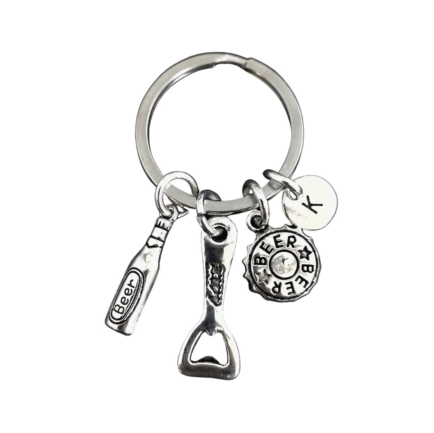 Beer Lover Keyring Silver