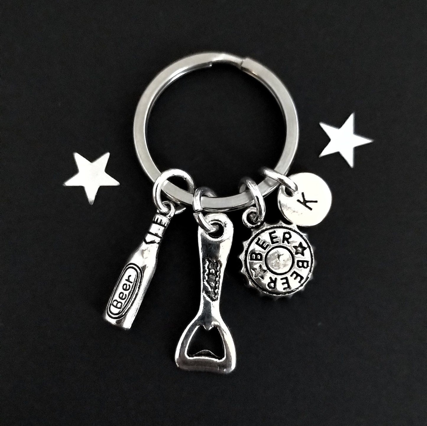 Beer Lover Keyring Silver