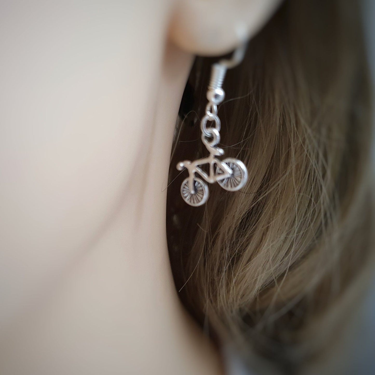 Bicycle Earrings Silver