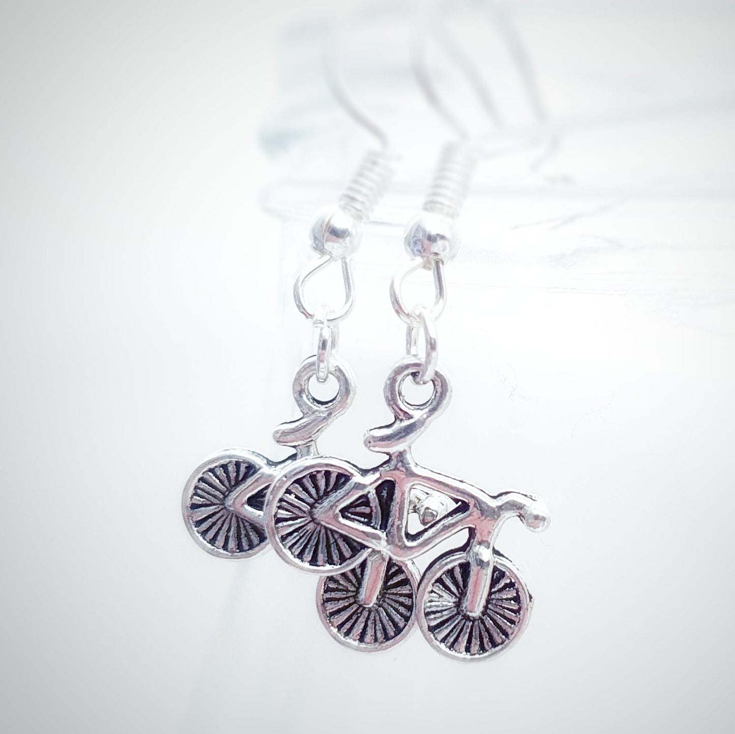 Bicycle Earrings Silver