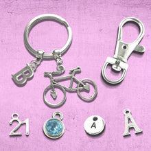 Load image into Gallery viewer, Bicycle keyring Silver
