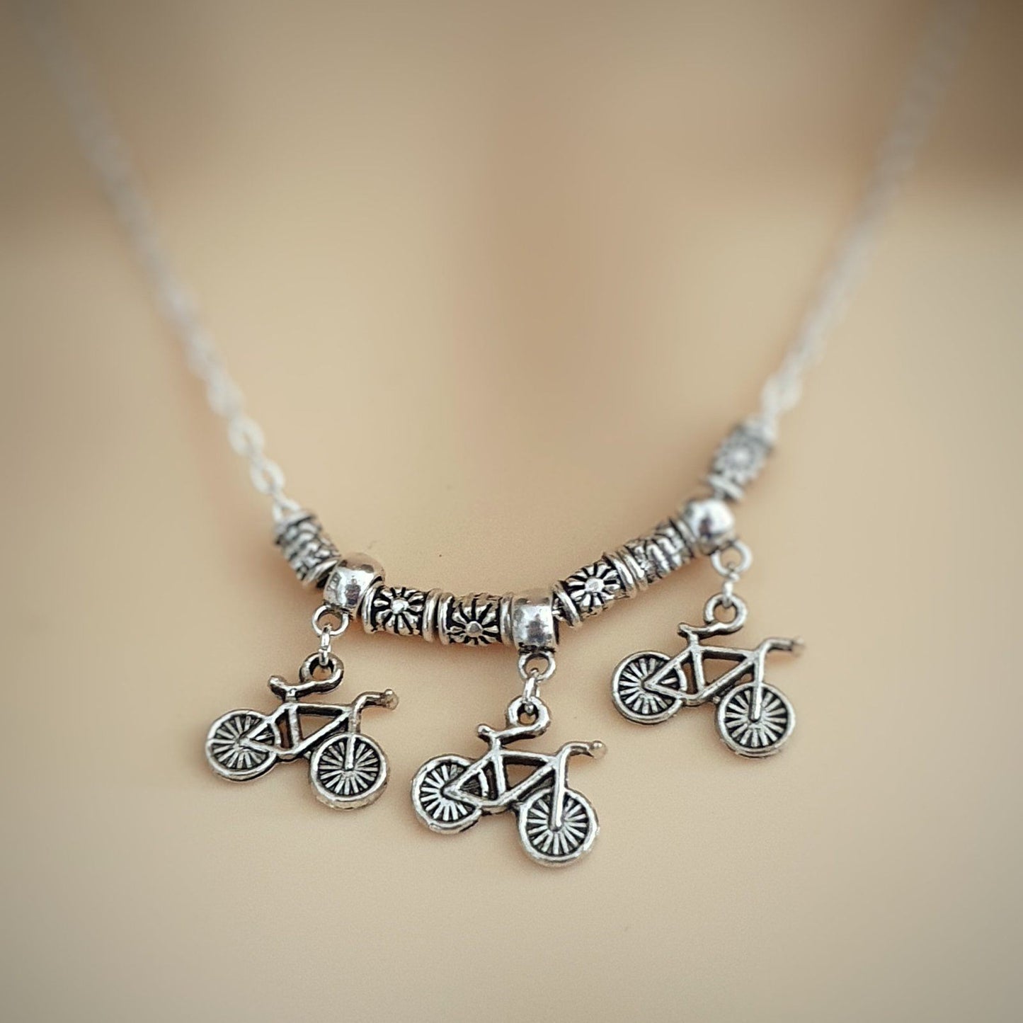 Bicycles Necklace Silver