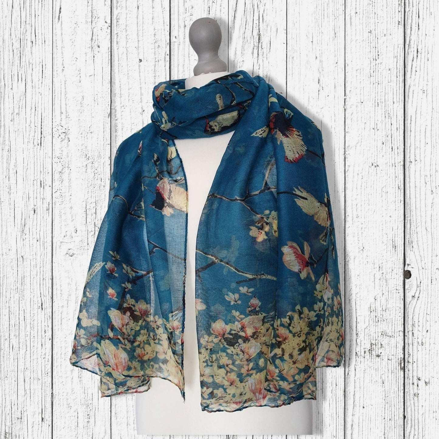 Bird Blossom Scarf Teal