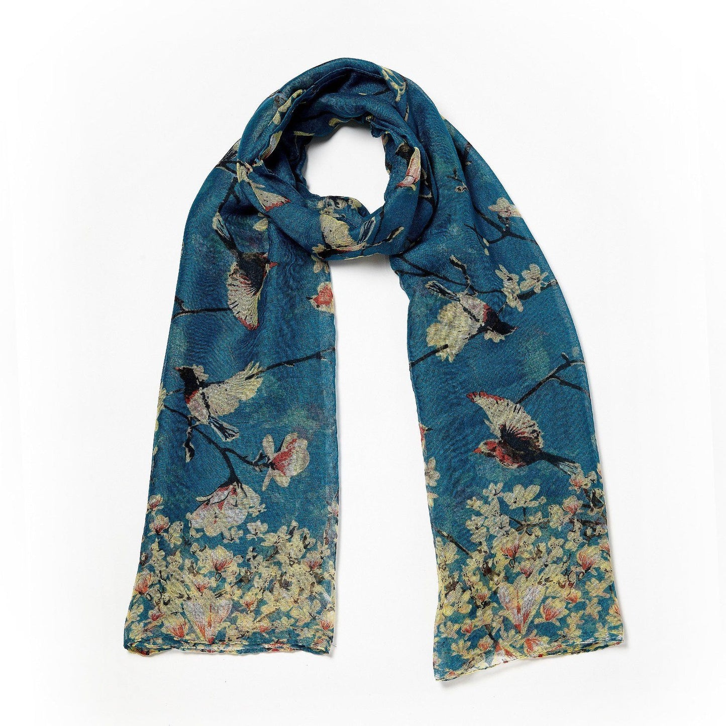Bird Blossom Scarf Teal
