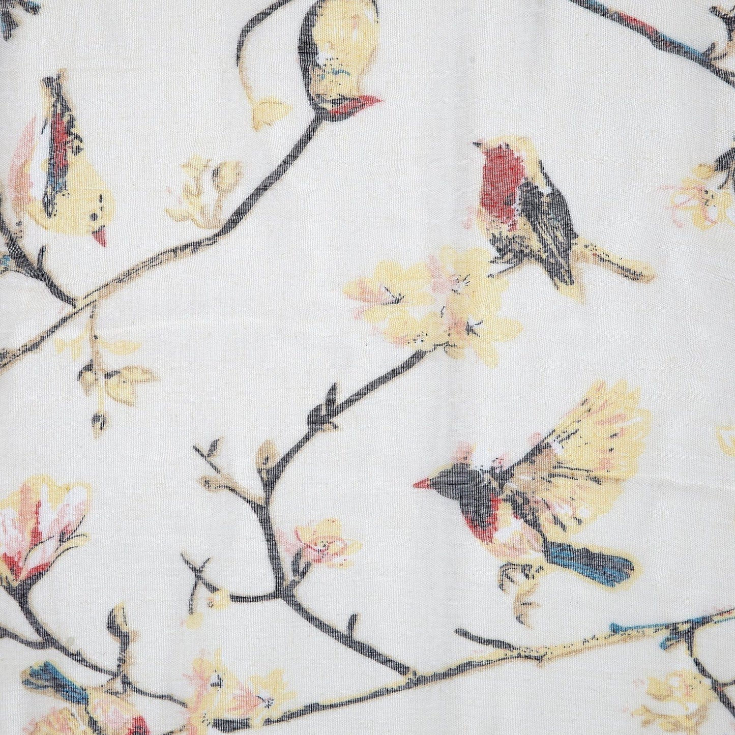 Bird Blossom Scarf White