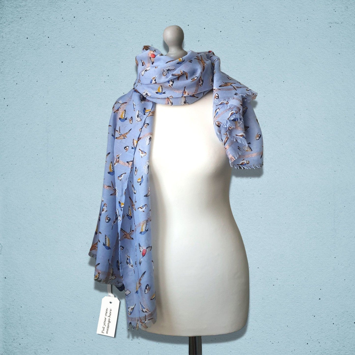 Blue Bird Butterfly Scarf