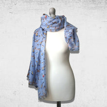 Load image into Gallery viewer, Blue Bird Butterfly Scarf
