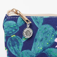 Load image into Gallery viewer, Cactus Make Cosmetics Bag Blue Green
