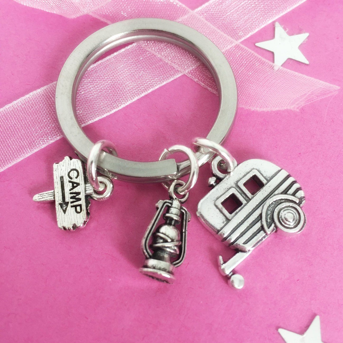 Campers Keyring Silver