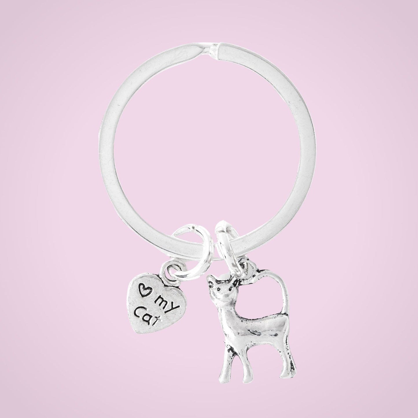 Cat Keyring Silver