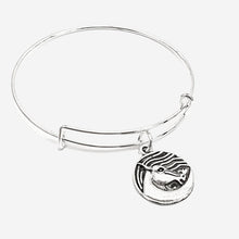 Load image into Gallery viewer, Celtic Horse Charm Bangle Silver
