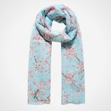 Load image into Gallery viewer, Cherry Blossom Scarf Blue

