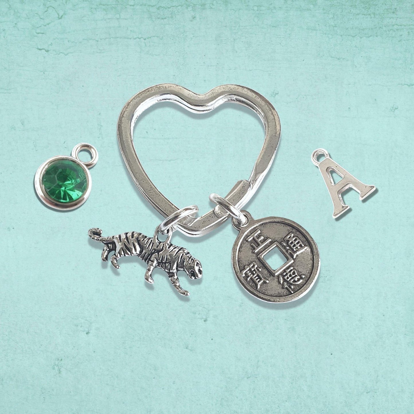 Chinese Zodiac Tiger Keyring Silver