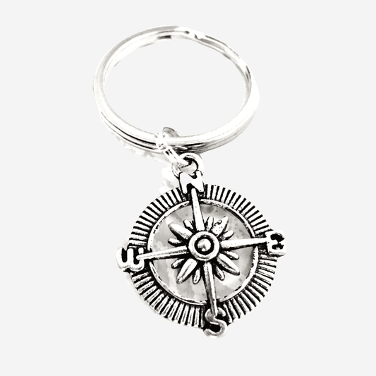 Compass Keyring Silver