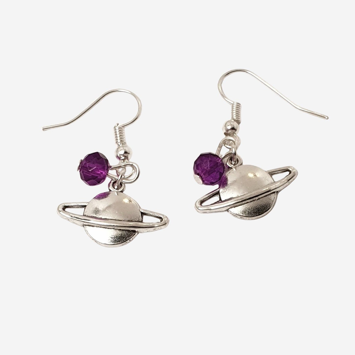 Cosmic Saturn Earrings Silver