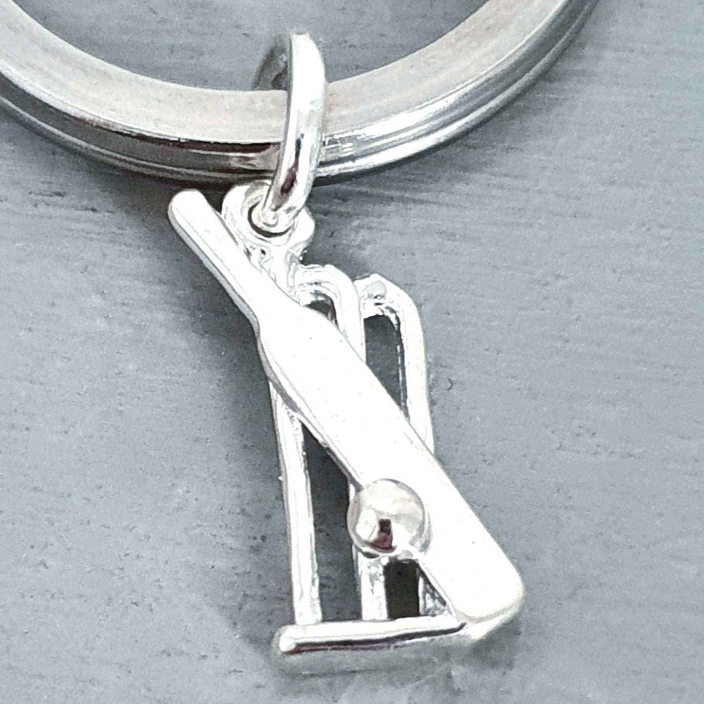 Cricketer Keyring Silver