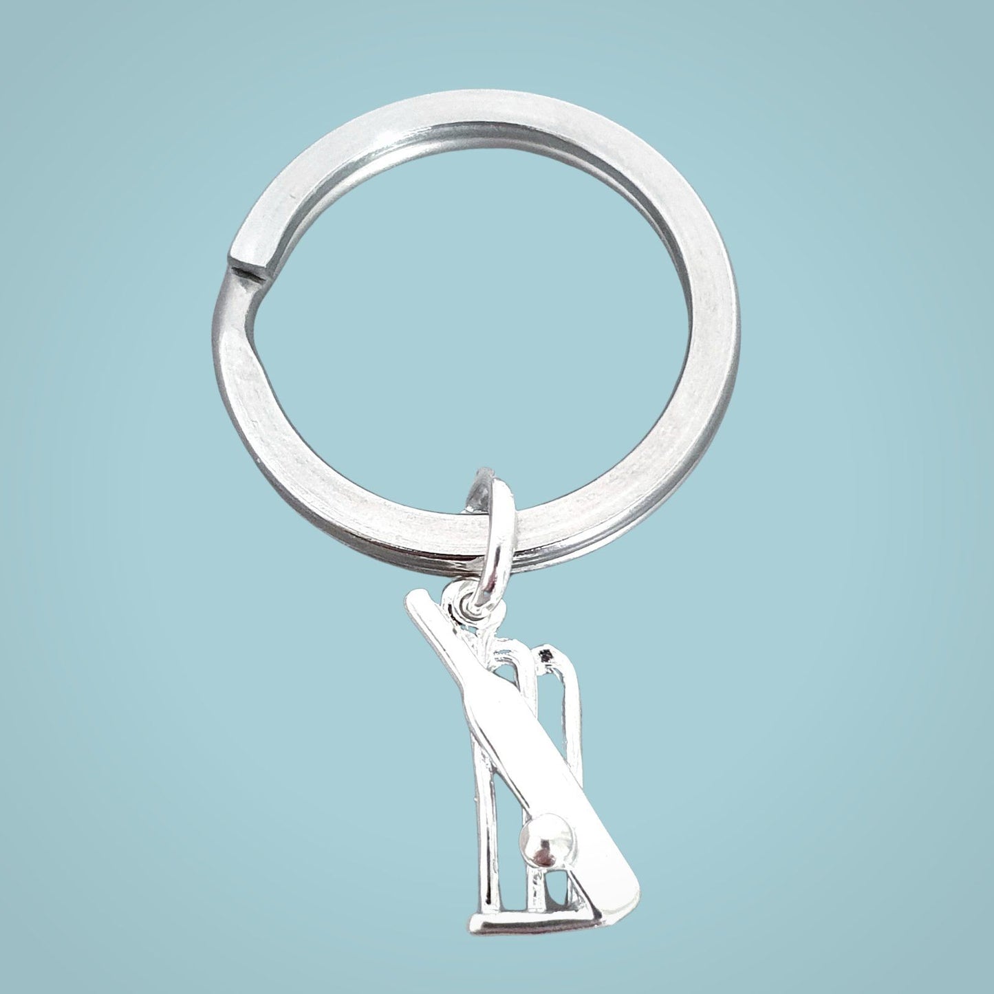 Cricketer Keyring Silver