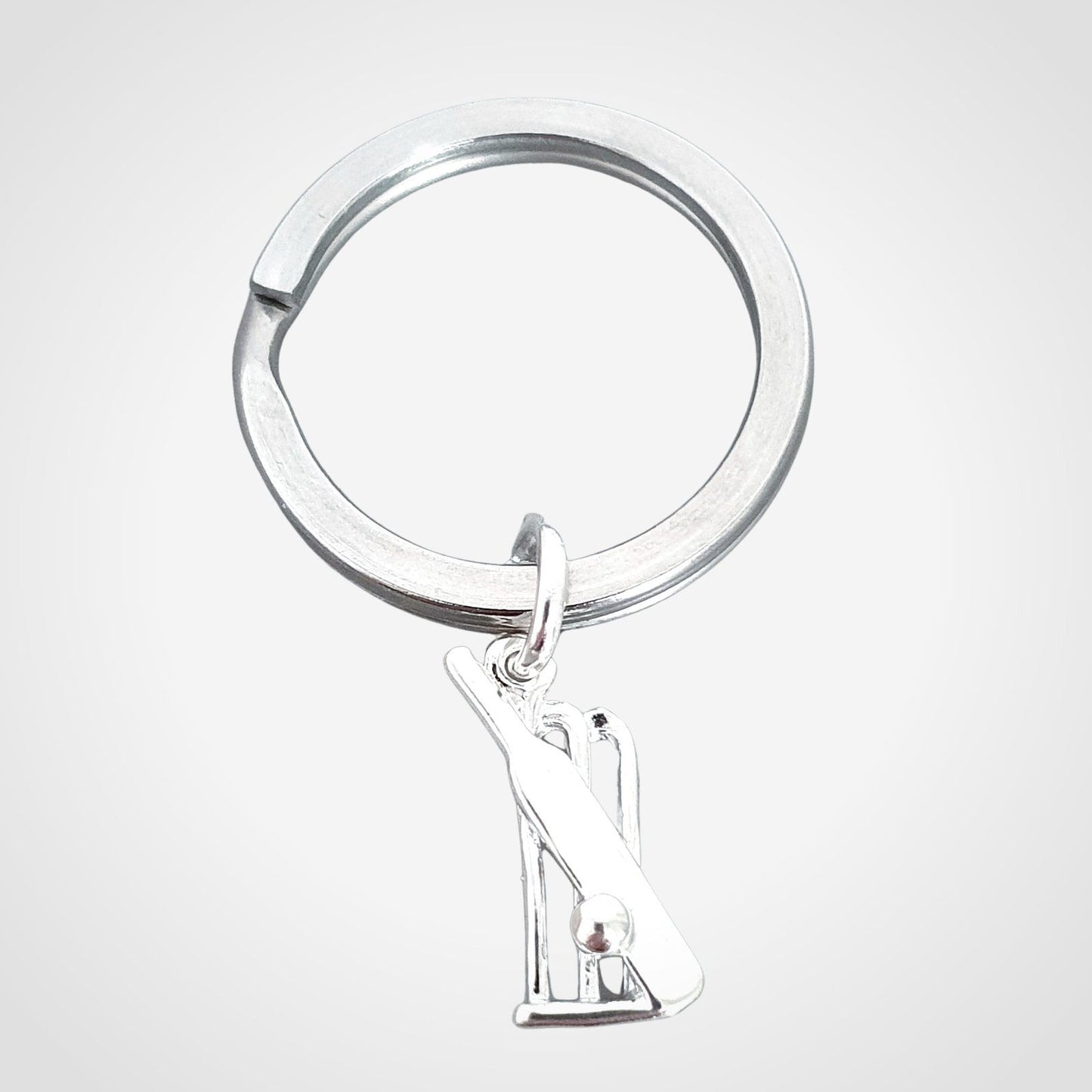 Cricketer Keyring Silver