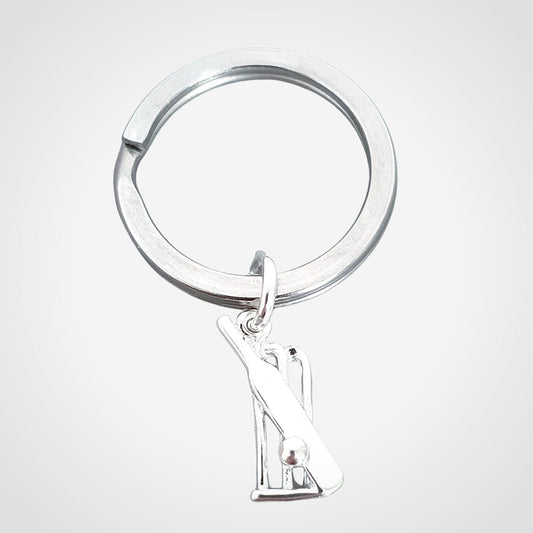 Cricketer Keyring Silver