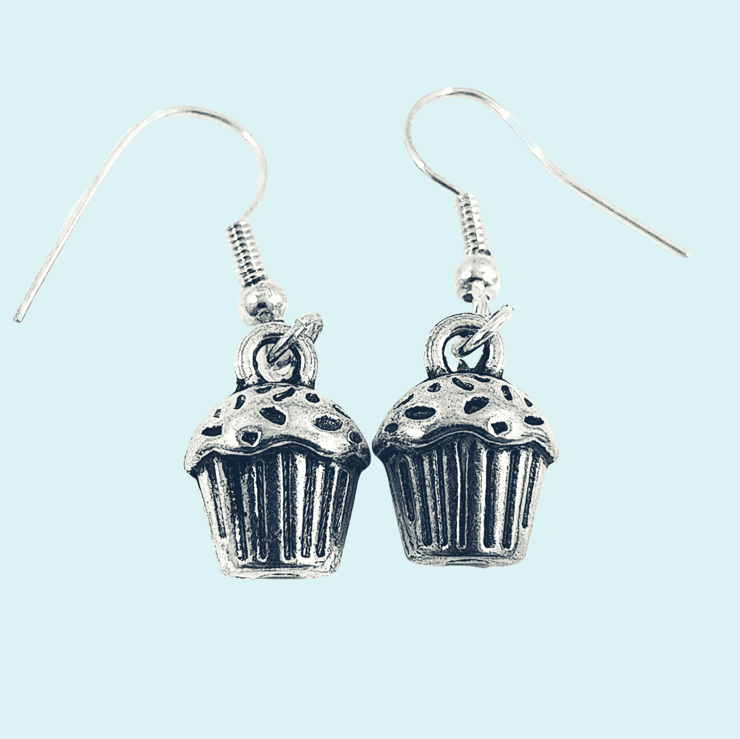 Cupcake Earrings Silver