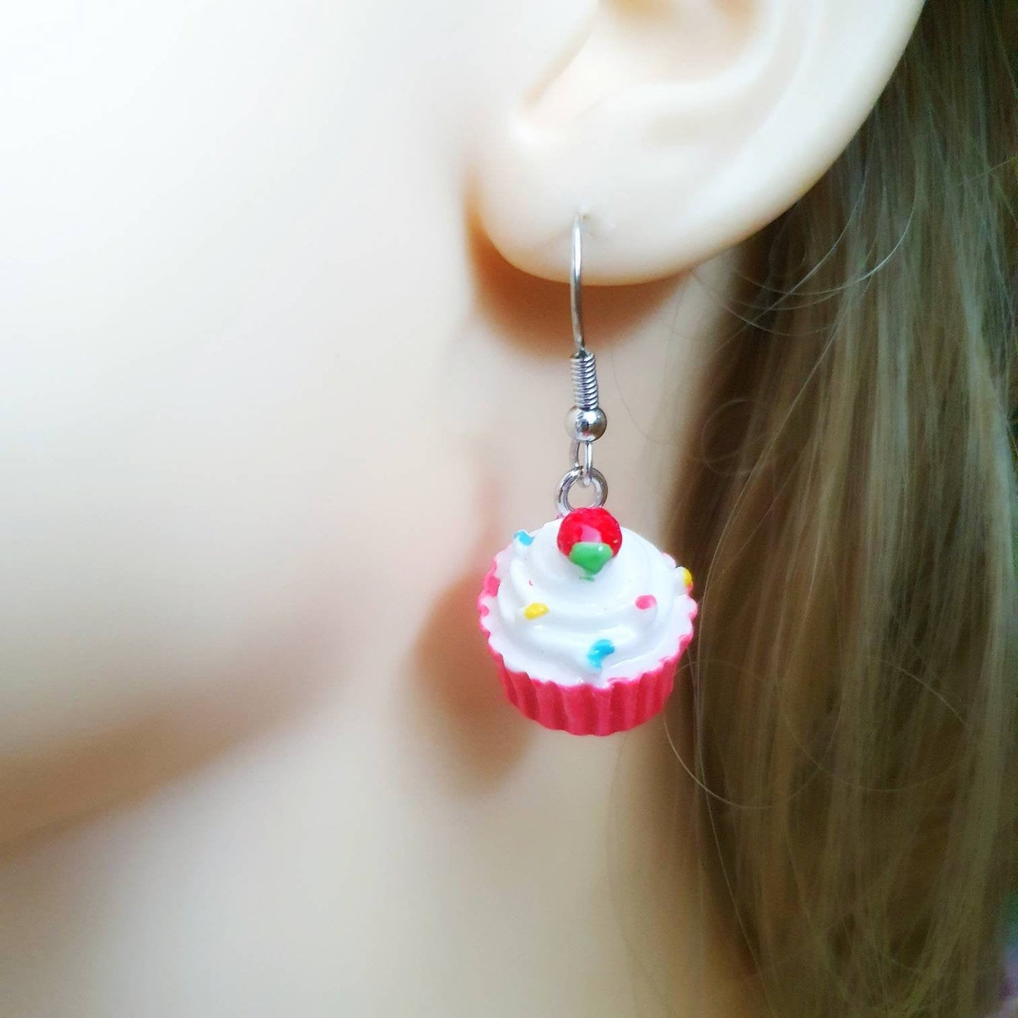 Cupcake Earrings Silver