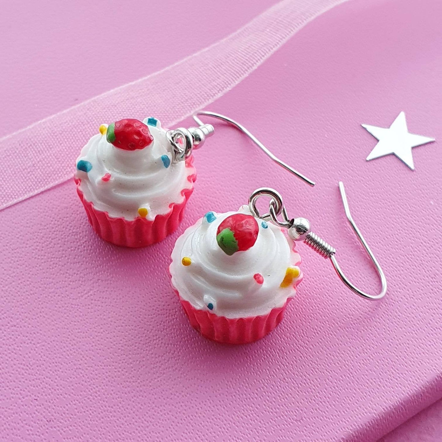 Cupcake Earrings Silver