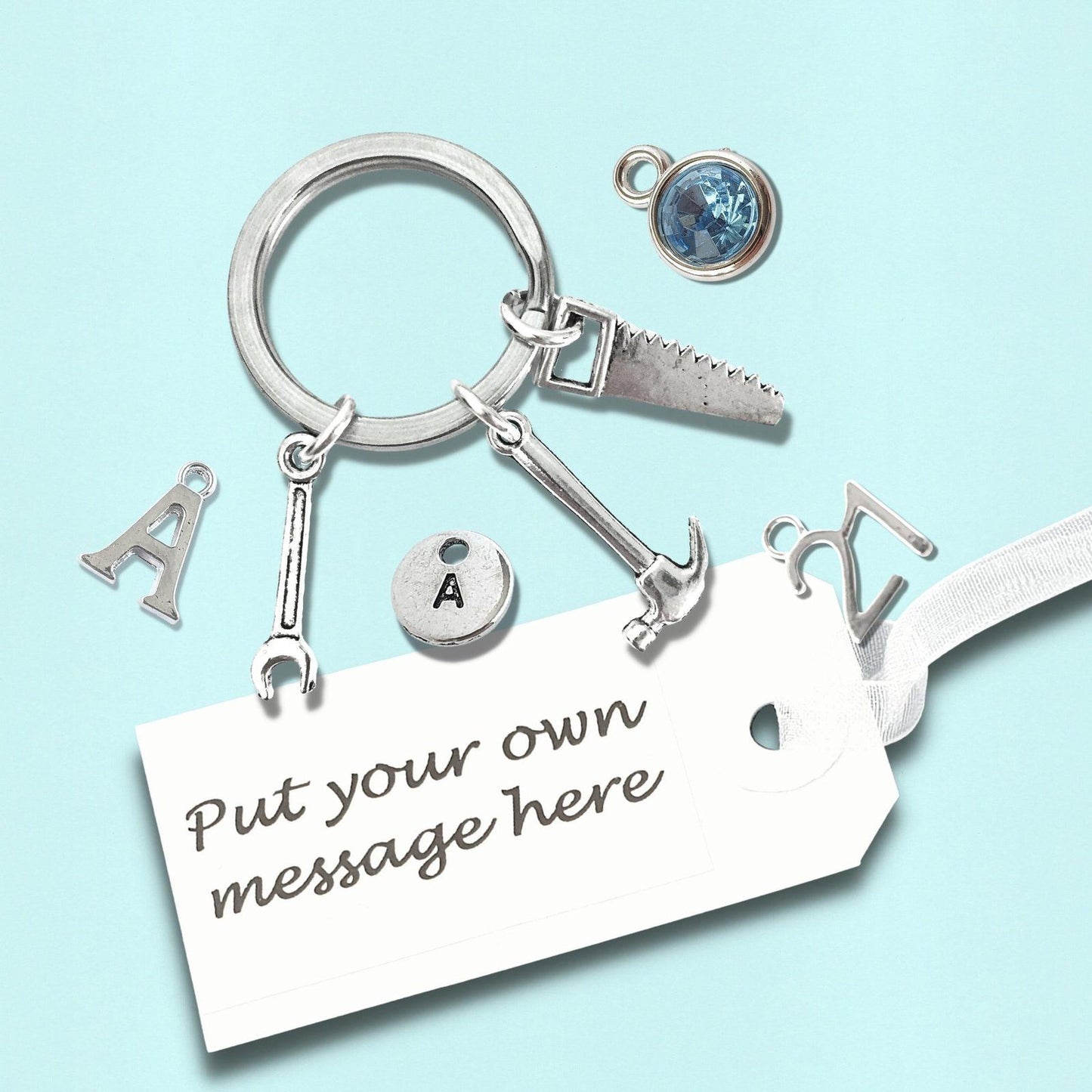 DIY Handyman Keyring Silver