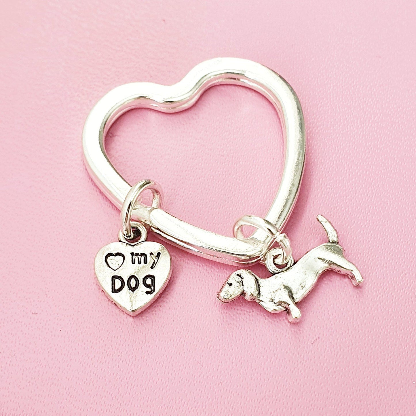 Dachshund Keyring Silver