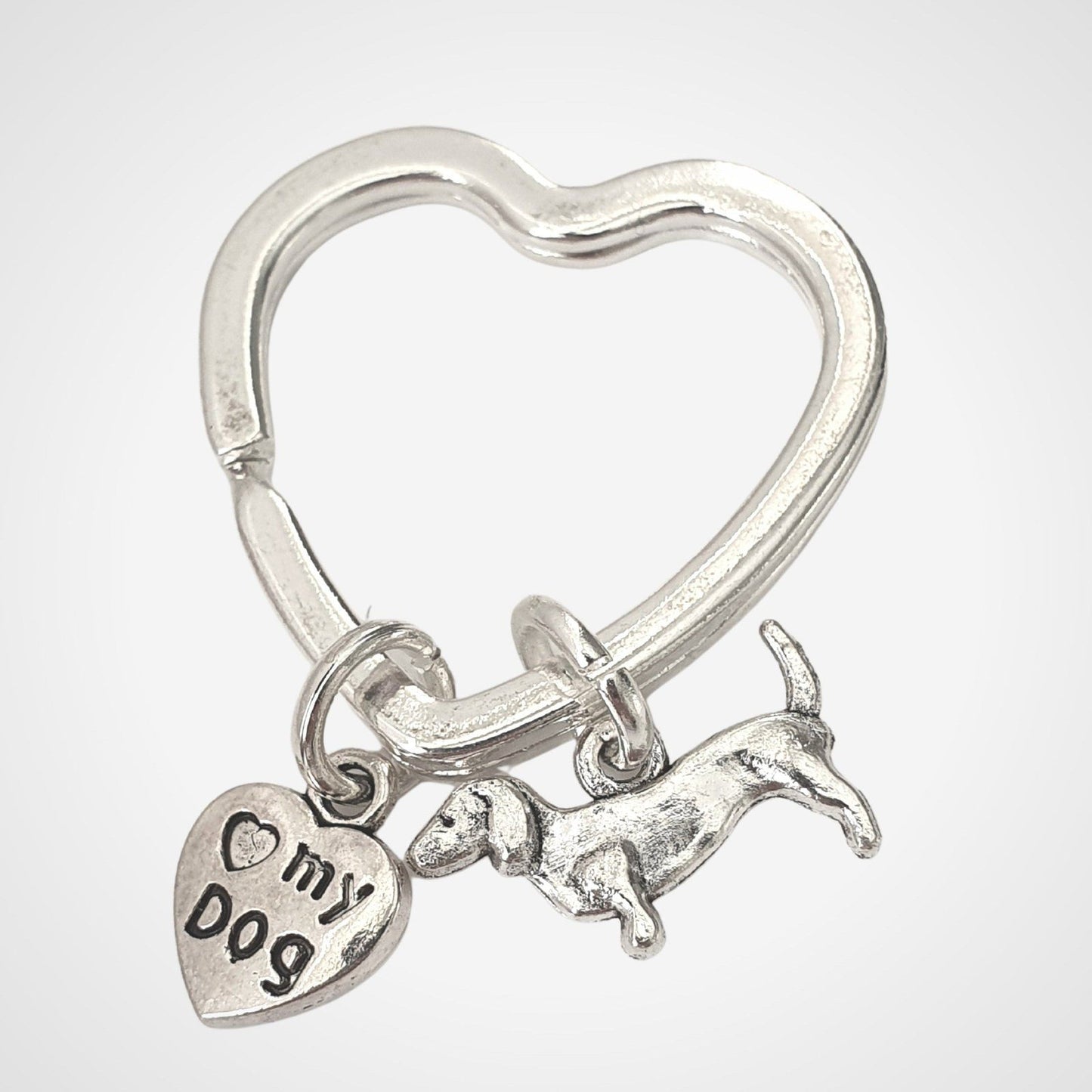 Dachshund Keyring Silver