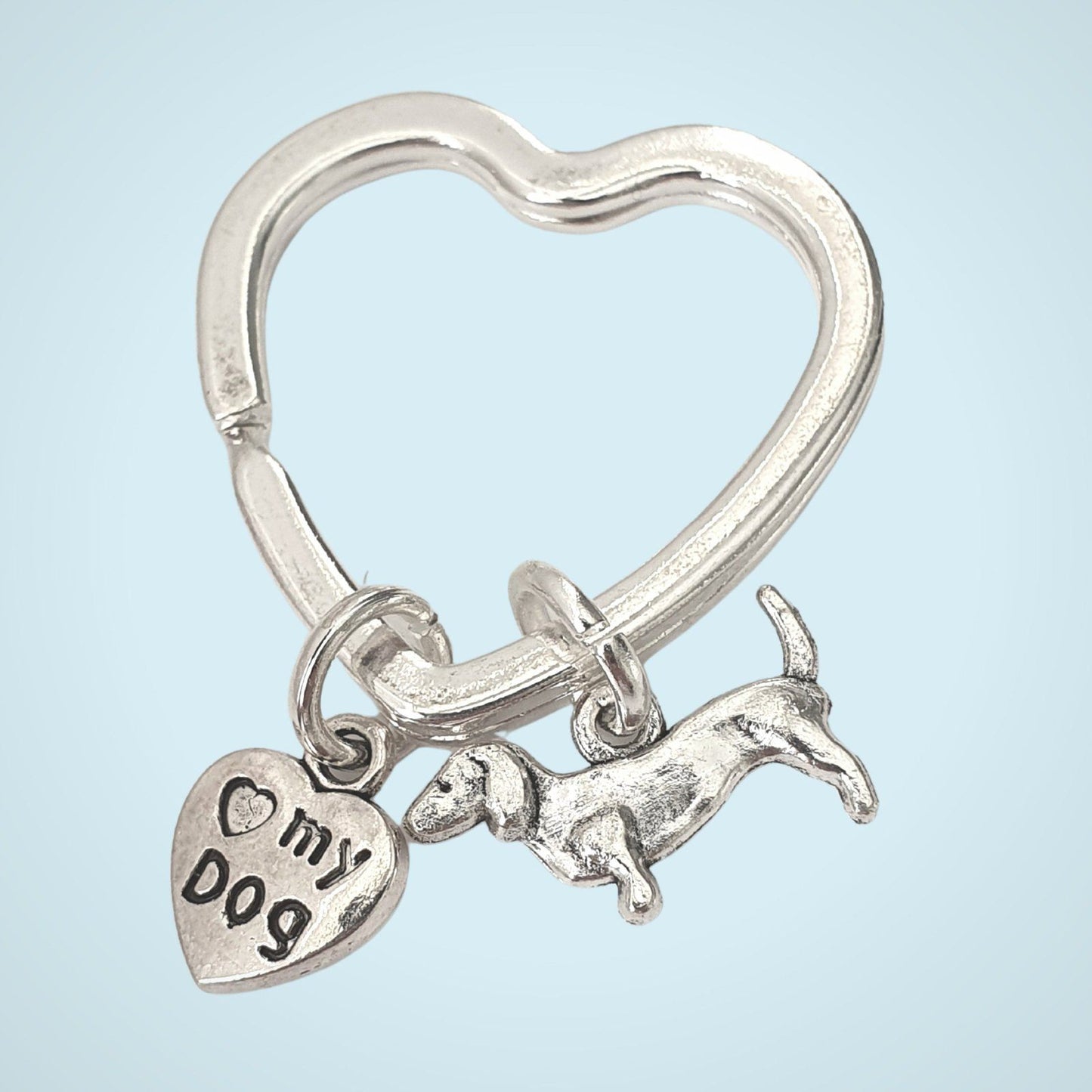 Dachshund Keyring Silver