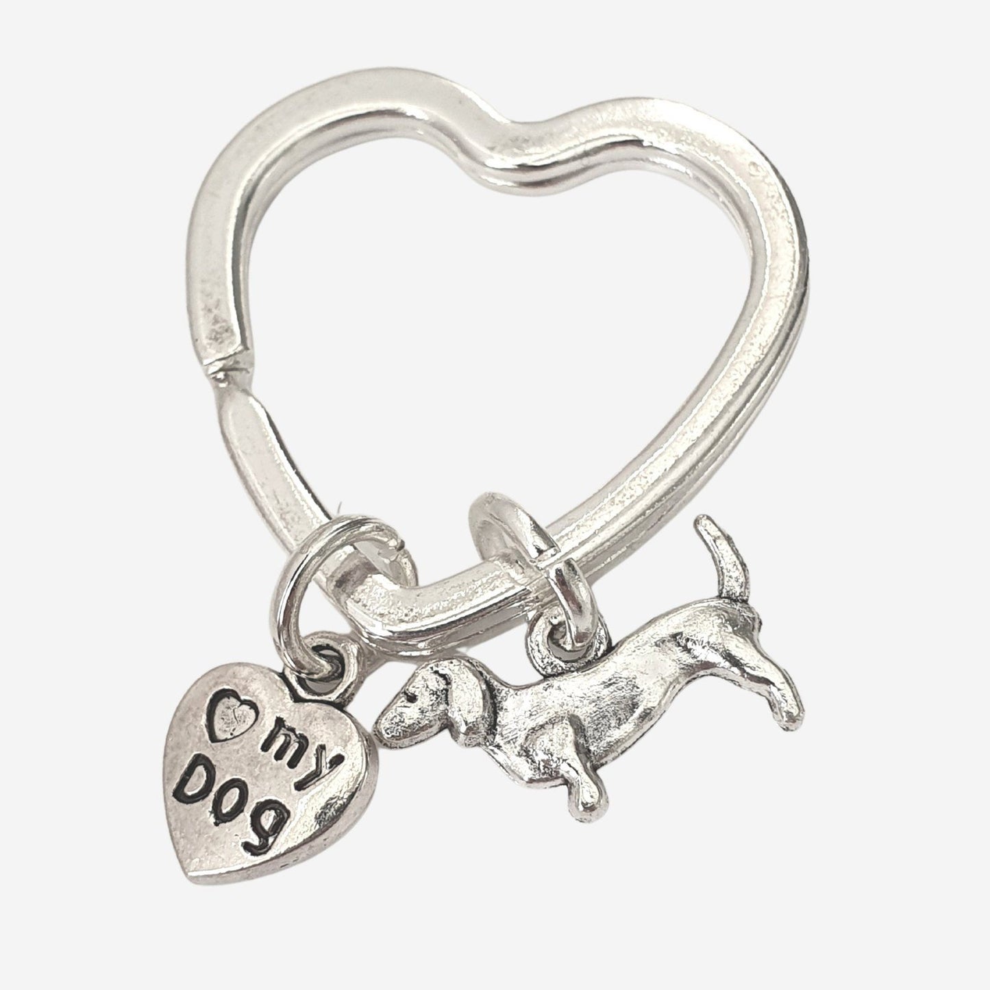Dachshund Keyring Silver