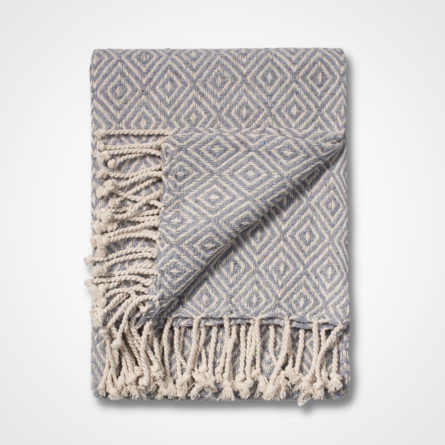 Diamond Cotton Handloom Throw Grey