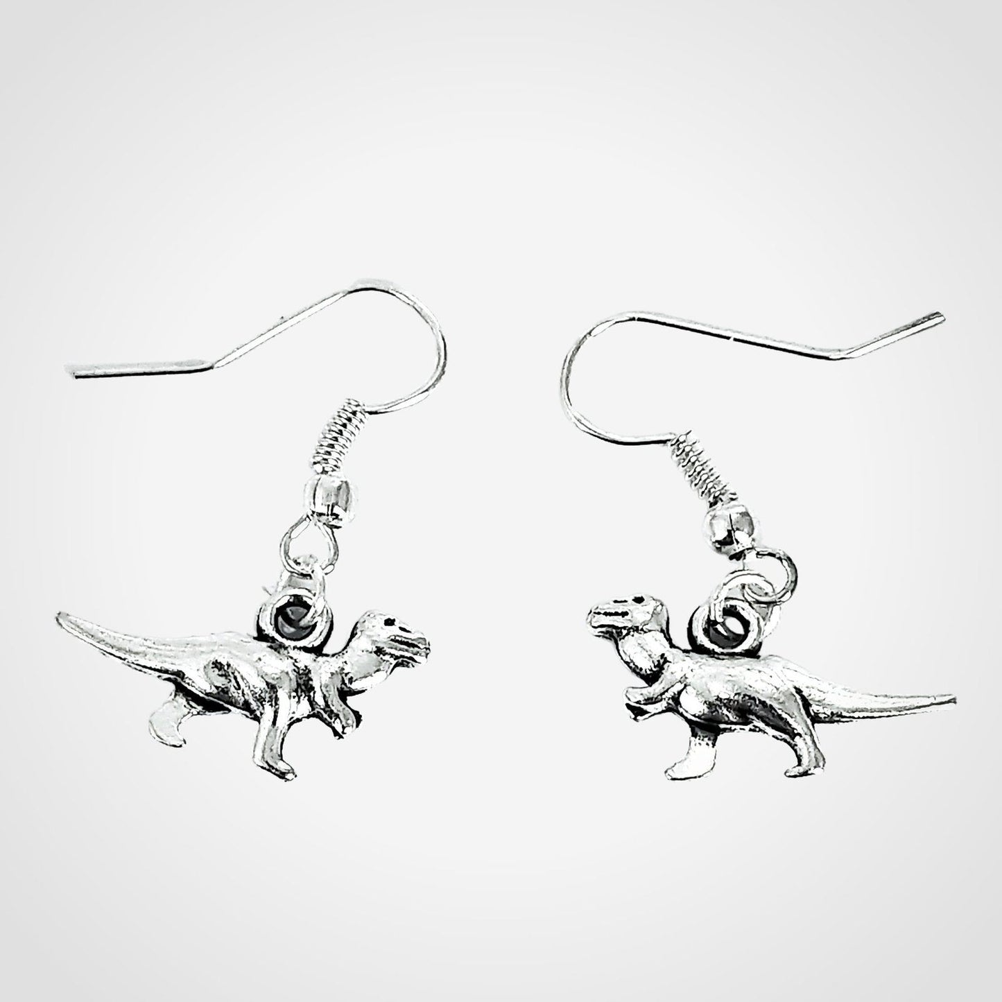Dinosaur Rex Earrings Silver