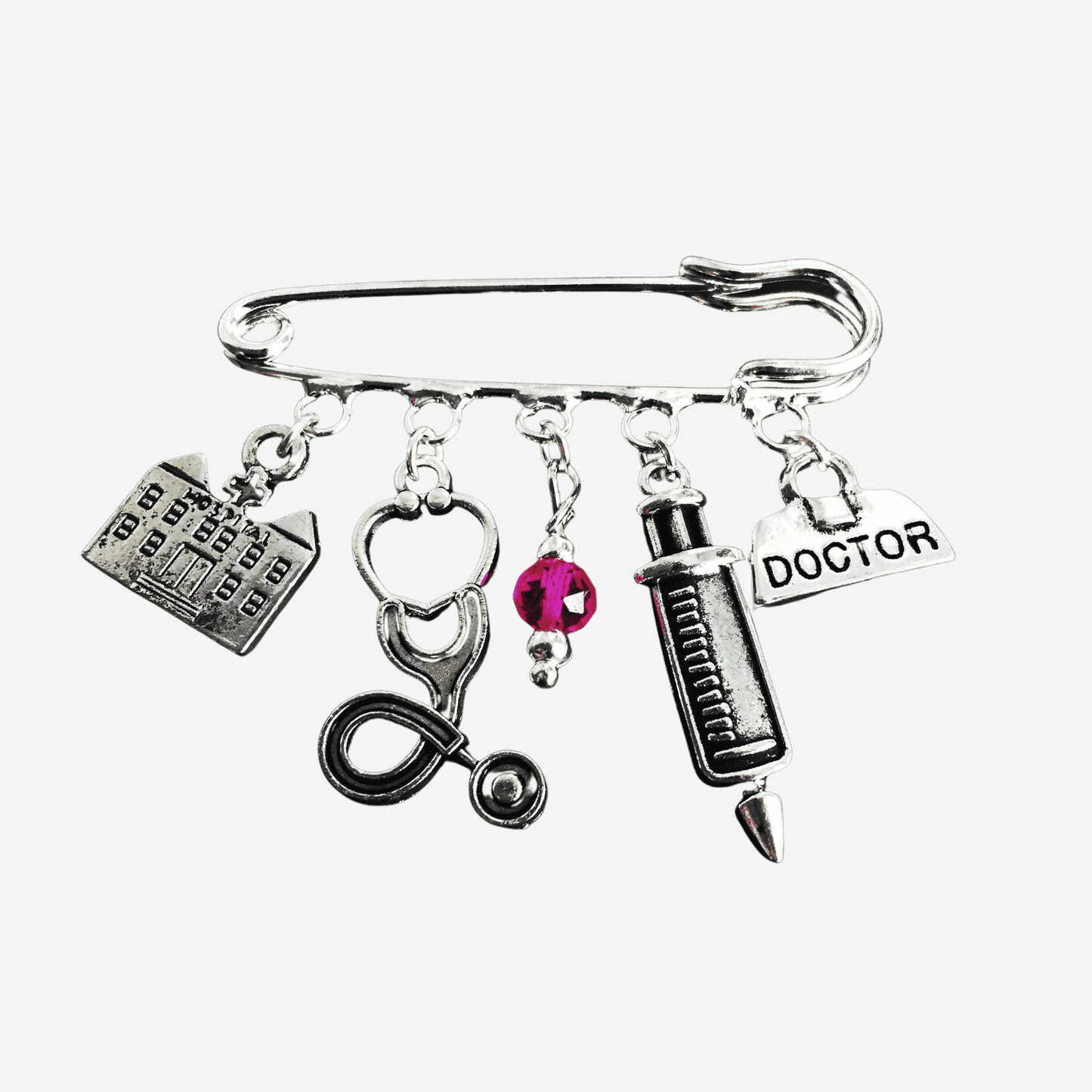 Doctor Brooch Silver