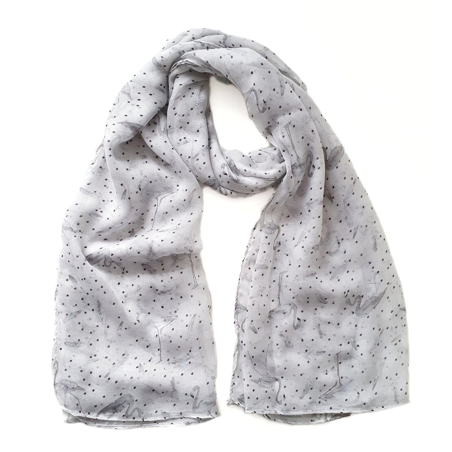 Flamingo Dotty Scarf Grey