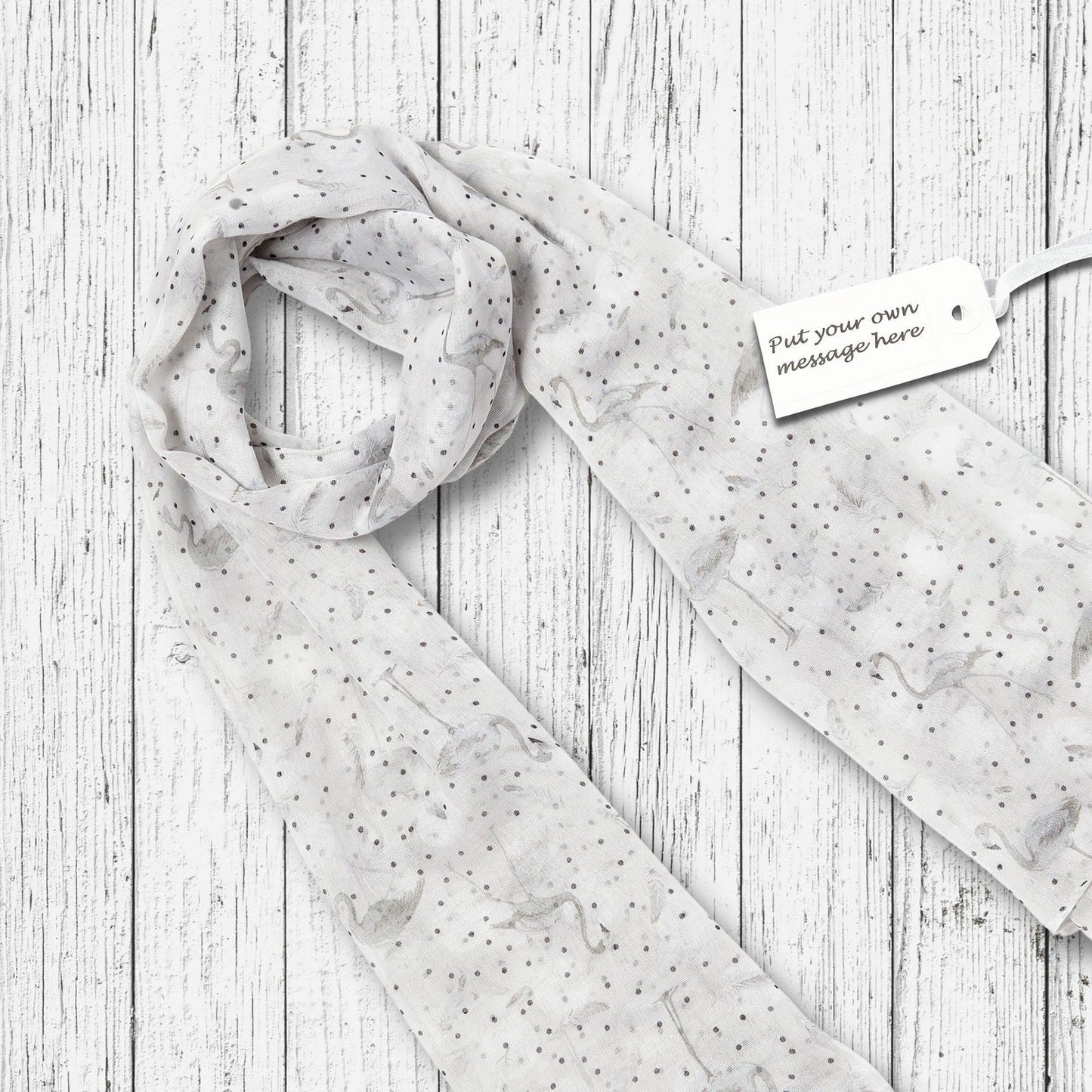 Flamingo Dotty Scarf Grey