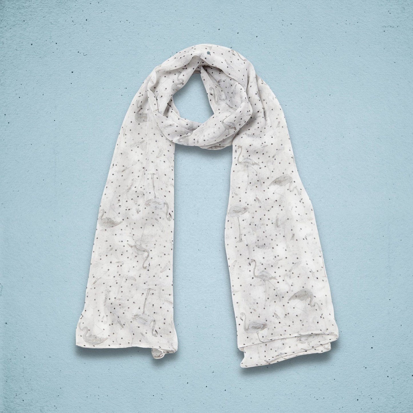 Flamingo Dotty Scarf Grey