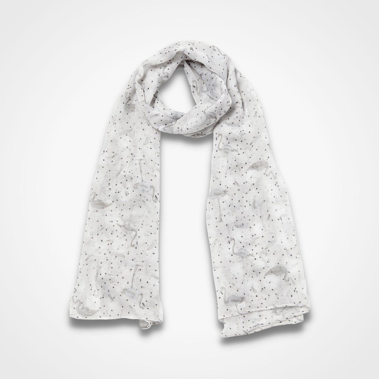 Flamingo Dotty Scarf Grey