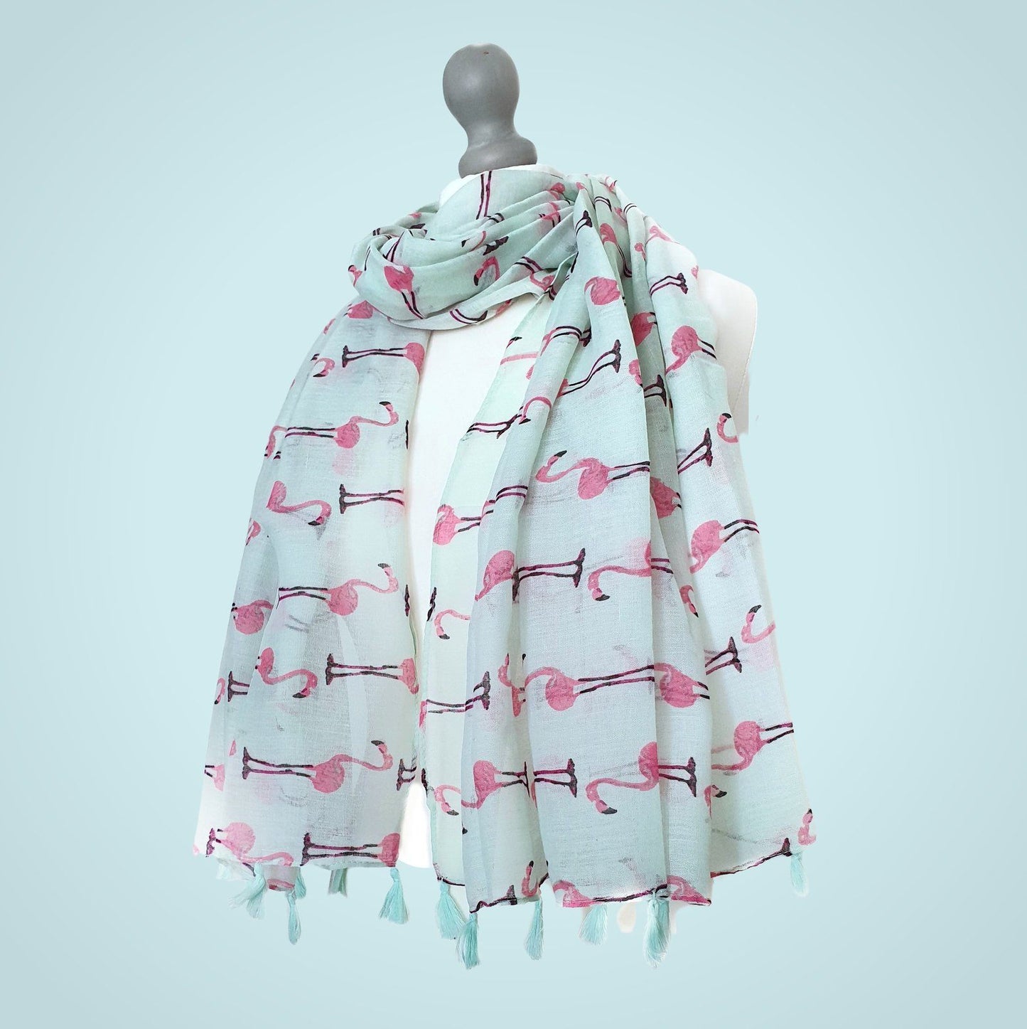 Flamingo Scarf Aqua