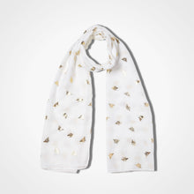 Load image into Gallery viewer, Foil Bee Scarf White Gold
