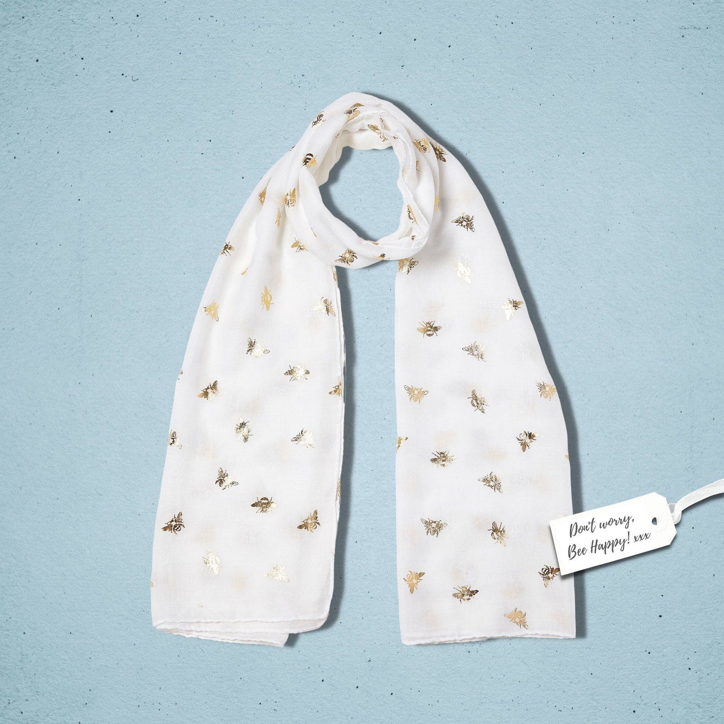 Foil Bee Scarf White Gold