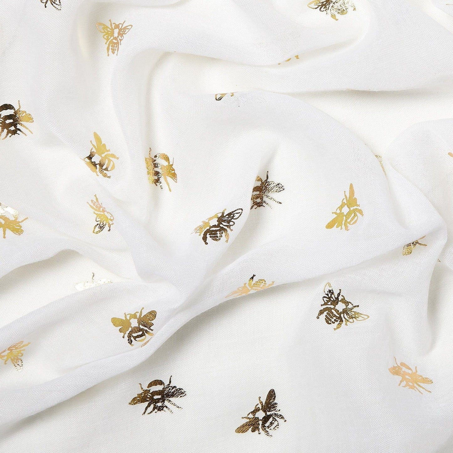 Foil Bee Scarf White Gold