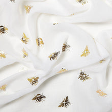 Load image into Gallery viewer, Foil Bee Scarf White Gold
